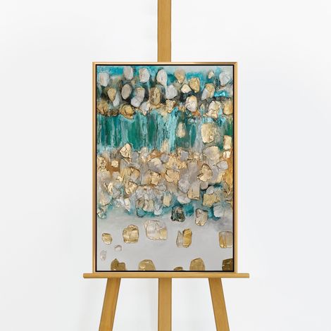 Gemälde Rhythmus der Unendlichkeit Rahmen Gold 60x40 cm (1/5)