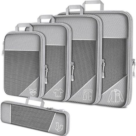 Cubes De Rangement De Compression - Nylon Haute Densité - Pour Valise Et Rangement Maison - 5 Pièces (1/5)