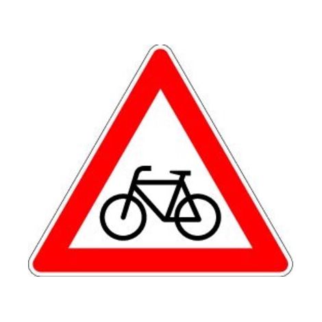 VKZ.138-20 Dreieck 900mm Radfahrer kreuzen(links) RAL-Gütezeichen Folie RA1 (1/2)