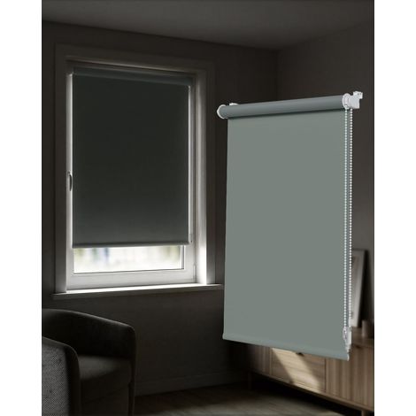 Store Occultant Sans Perçage - 1 Pièce - Polyester Gris - Protection Solaire Intégrale - Salon Chambre Bureau - 95 x 160 cm (1/5)