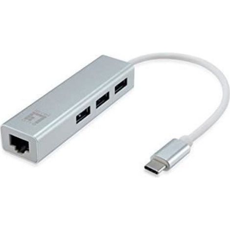 Adaptateur Réseau Gigabit USB-C - Hub USB 3.0 3 Ports - Wake-On-LAN - Plug And Play - 1 Pièce