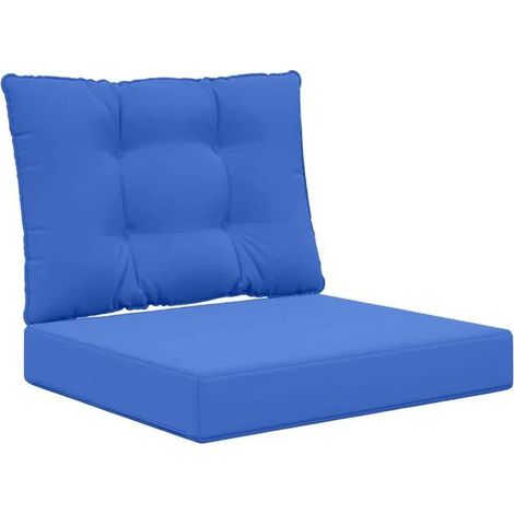 Ensemble de deux coussins pour canapé d'extérieur, bleu roi, polyester (1/5)