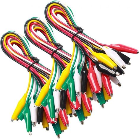Kit de test de 30 pièces avec pinces crocodiles doubles et câble de connexion de 50 cm (1/5)