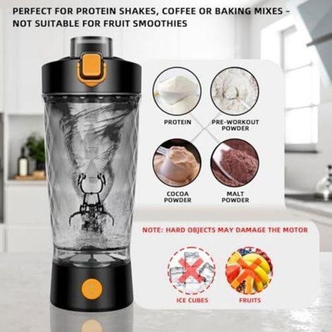 Shaker Électrique - 650 Ml - Rechargeable Usb-C - Pour Protéines Et Repas - 1 Pièce (1/5)