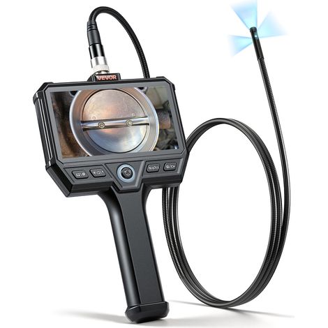 Caméra Endoscopique Triple Objectif Endoscope Écran IPS HD 5 pouces Caméra Inspection pour Canalisation Automobile, avec Câble 1,5 m, Éclairage 8 + 2 LED, Zoom 8x, Batterie 5000 mAh, Sonde IP67 (1/5)