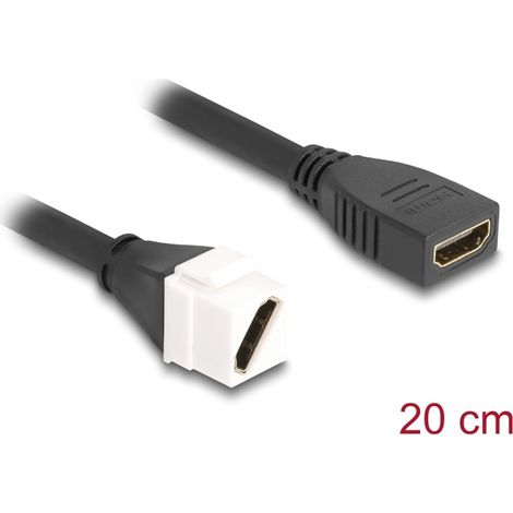 Delock Cable MÃ³dulo Keystone HDMI hembra a hembra diagonal 8K 60 Hz 20 cm negro
