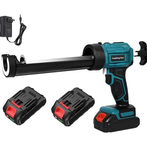 Pistolet à calfeutrer électrique, vitesse réglable, alimenté par batterie, Avec 2XBattery (1/2)