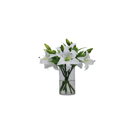 Lot de 6 Lys Artificiels Blancs - Décoration Intérieure Élégante - Fleurs Artificielles Haute Qualité - Sans Entretien - Pour Maison, Bureau, Mariage (1/5)