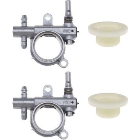Pompe à huile pour tronçonneuse, 2 pièces, avec engrenage à vis sans fin, Compatible avec le remplacement de la scie à chaîne 25cc/38cc pour les outils électriques d'extérieur (1/5)