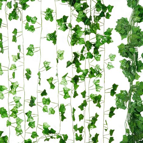 Youyijia 12pcs 84ft Ivy Garland Artificial Fake Leaves Vines Ivy for Room Decor, Leaves Artificial Ivy for Wedding Party Garden Home Kitchen Wall Room Decor (1/5)