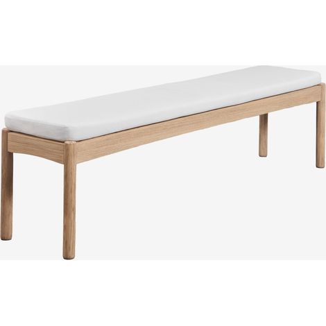 Banc 180 cm en bois d'acacia et tapissé Karvia SKLUM (1/5)
