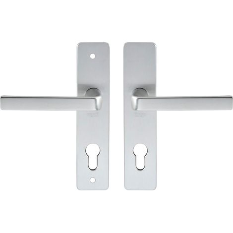 1 - Poignée De Porte - Plaque De Propreté - Entraxe 165 Mm - Pour Porte D&39Entrée Et Abri De Jardin - Aluminium - Argent - 38x48 Cm (1/5)