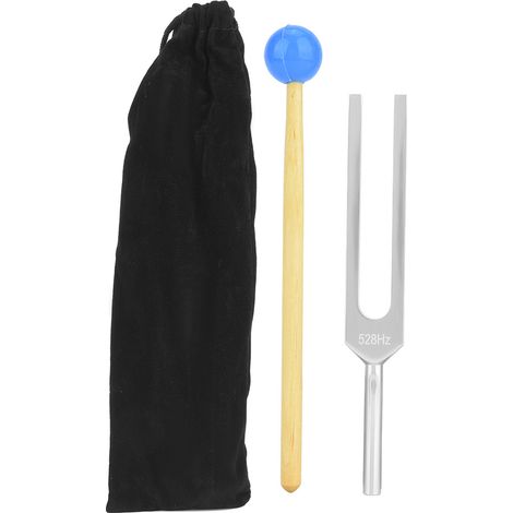 Aluminum Alloy 528Hz Tuning Fork for Healing with Chakra Hammer and Bag Set (1/5)