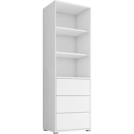 Estantería Comfivo Tutela, Blanco, Con cajones, Cerrable, Aglomerado laminado, Número de puertas: 0, Número de cajones: 0, 178x60x40cm