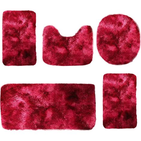 Tapis De Salle De Bain - Lot De 5 Pièces Avec Tapis Toilette En Forme De U - Absorbant Non Glissant Lavable En Machine - 40x80 cm 40x60 cm 40x50 cm 40x38 cm (1/5)