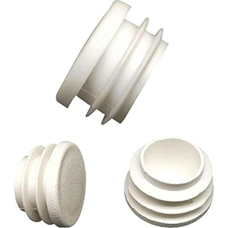 Nervurés Bouchon Ronde en Plastique, Embout à lamelles pour tubes,Capuchon Pied Chaisse/Meuble/Trampoline/Armoire/étagère,Tuyau métallique etc-Blanc-8pcs60mm (1/5)