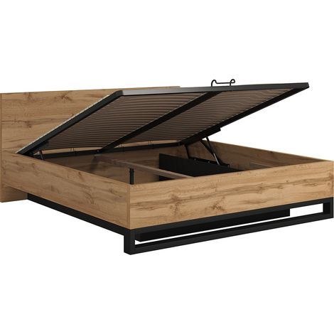 Cama box Eden Madera y Negro 180x200 incluido somier