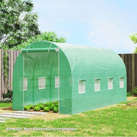 Lona de invernadero 400x200x200 cm de polietileno verde con puerta y 8 ventanas – MEUBLIV (1/5)