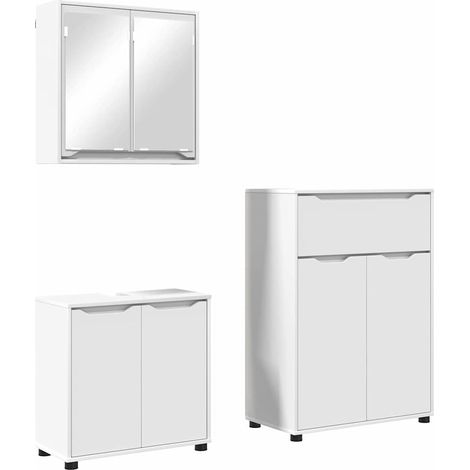 Maison Exclusive - Ensemble de mobilier de salle de bain 3 pc Blanc (1/5)