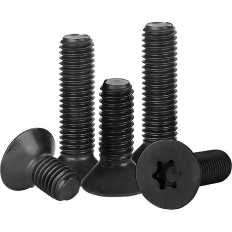 10 Pièces Vis à Tête Fraisée Torx Noire M5 x 35mm en Acier Inoxydable A2 V2A Vis à Tête Plate à Métaux pour équipement de Machines et Meubles de Maison (1/4)