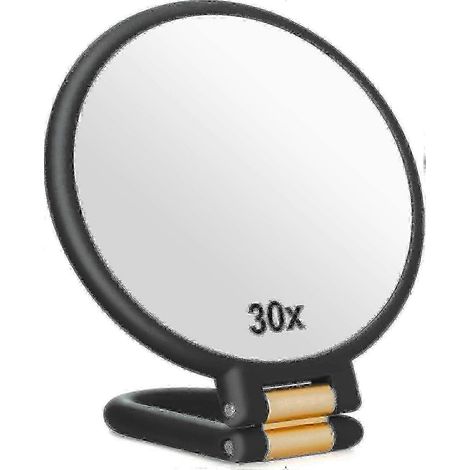 Lunettes de voyage grossissantes 30x (avec poignée) - Miroir sans tain, grossissement 30x, noires (1/5)
