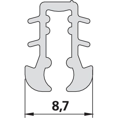 Kermi Glasabdichtung senkrecht x1, 4026, 12000mm, für 3-teilige Gleittür, passend bis Serienhöhe 2000mm, 2534101
