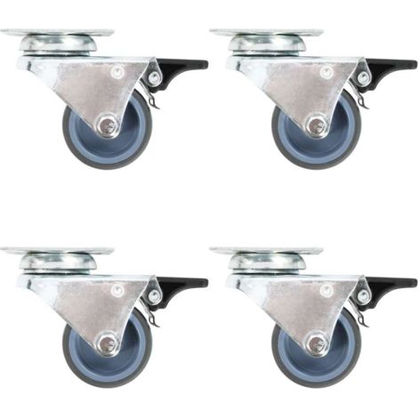 Ruote Girevoli Gemellate con Doppio Freno 4 pz 50 mm vidaXL