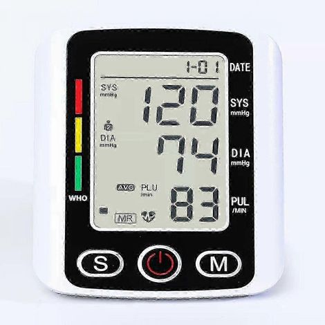 Sprechendes digitales Blutdruckmessgerät für das Handgelenk mit Automatikfunktion und großem LCD-Bildschirm für die Gesundheitsüberwachung zu Hause (1/4)