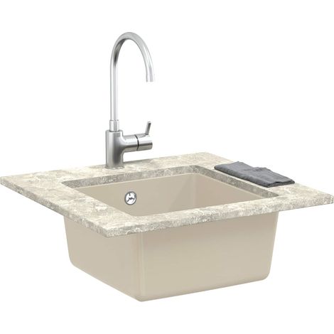 Évier Beige 430 x 460 mm 80% Quartz et 20% Résine