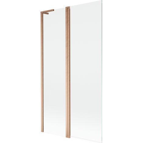 Mexen Mist L paroi de baignoire à 2 volets 100 x 150 cm, transparent, cuivre brossé - 8A9L-100-011-65-00