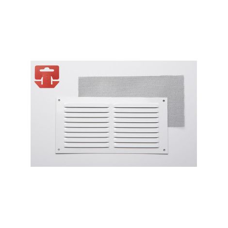 Rejilla con Mosquitera Aluminio 0.6 Blanco Lacado 200x100mm (G)
