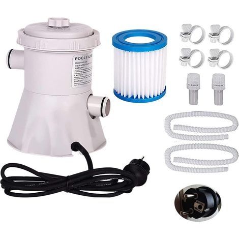 Pompe de filtration de piscine, piscine d'été 300 gallons filtre de piscine hors sol, pompe de circulation électrique 220 V (1/5)