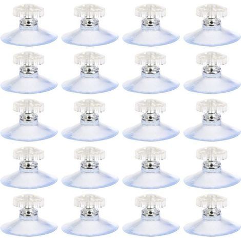 Ventouse avec Vis 20pcs, Ventouses avec Écrous, Ventouse en Plastique, Ventouses pour Vitres, Verre de Table, Ventouses avec Filetage et Écrous Moletés, Ø45mm (1/5)