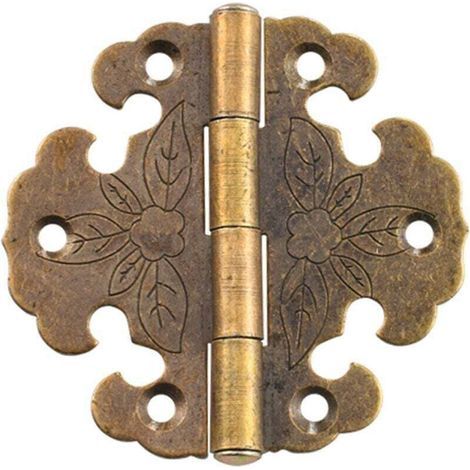 4 Pièces Charnières Antiques - Charnière décorative - Mini Charnière Rétro - Charniere Porte - Charnières vintage en bronze,Pour la décoration d'armoires,de portes en bois,de bibliothèques (1/5)