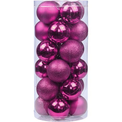 Boule De Noel - 24 Pièces - Diamètre 4 Cm - Résistant À La Casse - Pour Arbre De Noël Fête Mariage Décoration Intérieure (1/5)