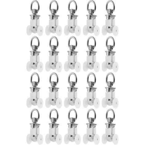 BUNTHAUS 20 Pièces Rouleaux pour Rails de Rideaux en Métal, Accessoires de Glissement pour Voies de Rideau, Poulies pour Rails de Rideaux, Adaptés pour Salons, Chambres et Salles de Bain (1/5)