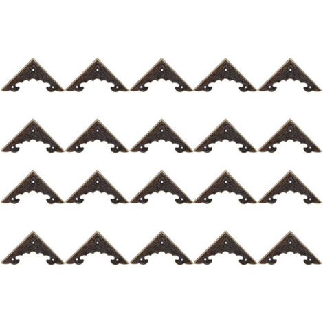 20 pièces protecteurs d'angle en bois pour boîte à bijoux, couvre-bords décoratifs bronze 40x40x4mm (1/5)