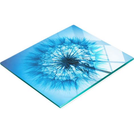 Tabla de cocina de vidrio templado con dise帽o decorativo de diente de le贸n, 60x52 cm. (1/5)