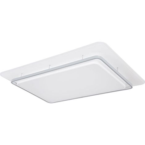 Plafoniera plafoniera lampada da interni lampada design plafoniera soggiorno, telecomando dimmerabile timer CCT, metallo bianco 1x LED 150 watt 5500 lumen bianco caldo-freddo, HxLxL 10,5x95x63 cm