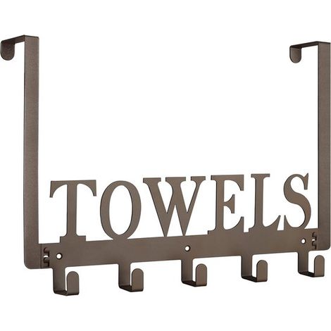 Gancho para puerta, Toallero para el baño, Toallero para la puerta, Gancho para toallas y albornoces para la pared (Marrón, 40155 cm) (1/5)
