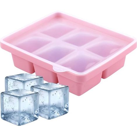 Eiswürfelform wiederverwendbare Eiswürfelform mit 6 Fächern Druckmechanismus antihaftbeschichtet multifunktionales Küchengerät für Partys Reisen