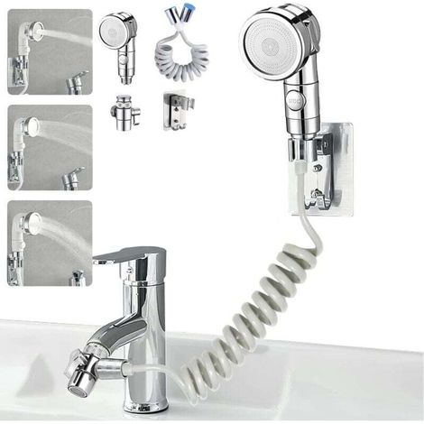 Cabezal rociador adaptable Enowelir para grifo, lavabo y peluquería, manguera de extensión para facilitar el lavado del cabello y los platos.