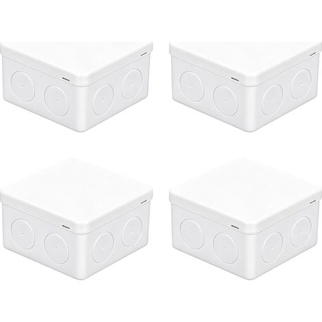 4PCS Boîtiers de Jonction Étanches IP65, Boîtier de Connexion Électrique Résistant aux Intempéries per Extérieur, Terrasse Jardin, avec Coque en Plastique et Joint en Caoutchouc Renforcé (1/5)