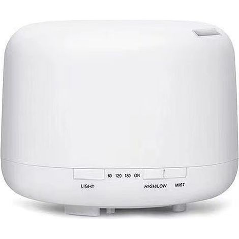 Difusor De Aceites Esenciales - 500 Ml - Humidificador Ultrasónico - Con Mando A Distancia Y Luces Led Cambiantes - Apagado Automático - Blanco (1/5)