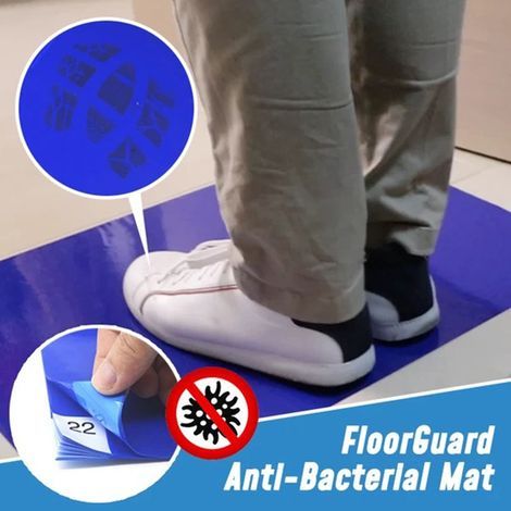 Tapis de sol antibactérien, fortement adhésif, sans poussière, jetable et déchirable (1/5)