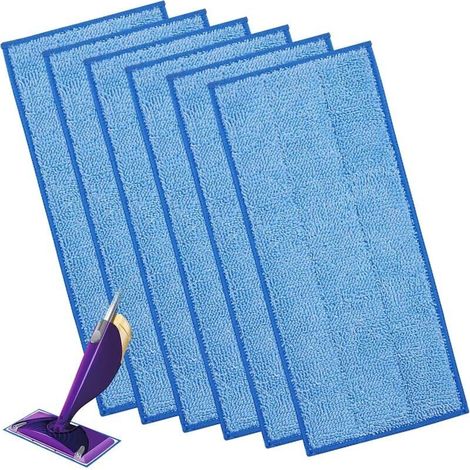 6-Pack for Swiffer WetJet Flat Mop Cloths with Velcro Fastener. Microfiber Mop Head Replacement Pads (1/5)