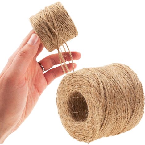 TG71118 Spago di iuta, iuta decorativa, cordino marrone naturale, 2 mm x 50 m (1/5)