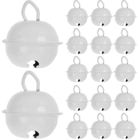 Lot de 50 mini-clochettes rondes en métal de 22 mm, peintes en couleurs, pour bijoux, décorations de Noël et pendentifs. Idéales pour les fêtes, les loisirs créatifs et le bricolage. (1/5)
