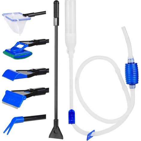 Kit de nettoyage pour aquarium 5 en 1 avec siphon et boîte d'isolement pour poissons