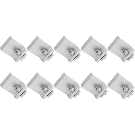 Packung mit 10 wasserdichten Befestigungsclips aus Aluminiumlegierung für Photovoltaik-Solarmodule mit Z-förmiger Halterung. (1/5)